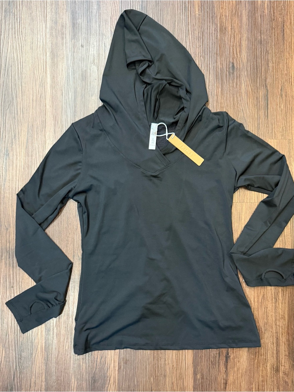 SKIMS Black Hooded Long-Sleeve Women's Athletic